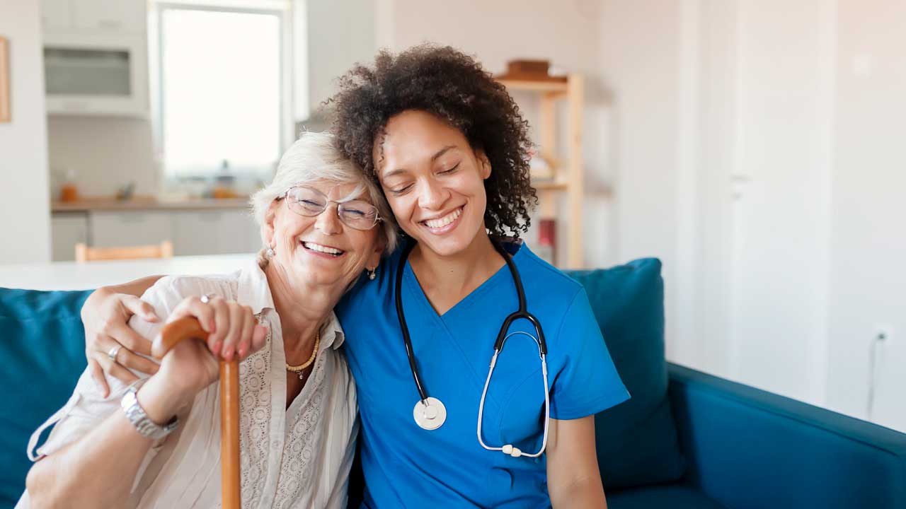 nurse comforting patient